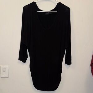 Women's Black V-Neck Top